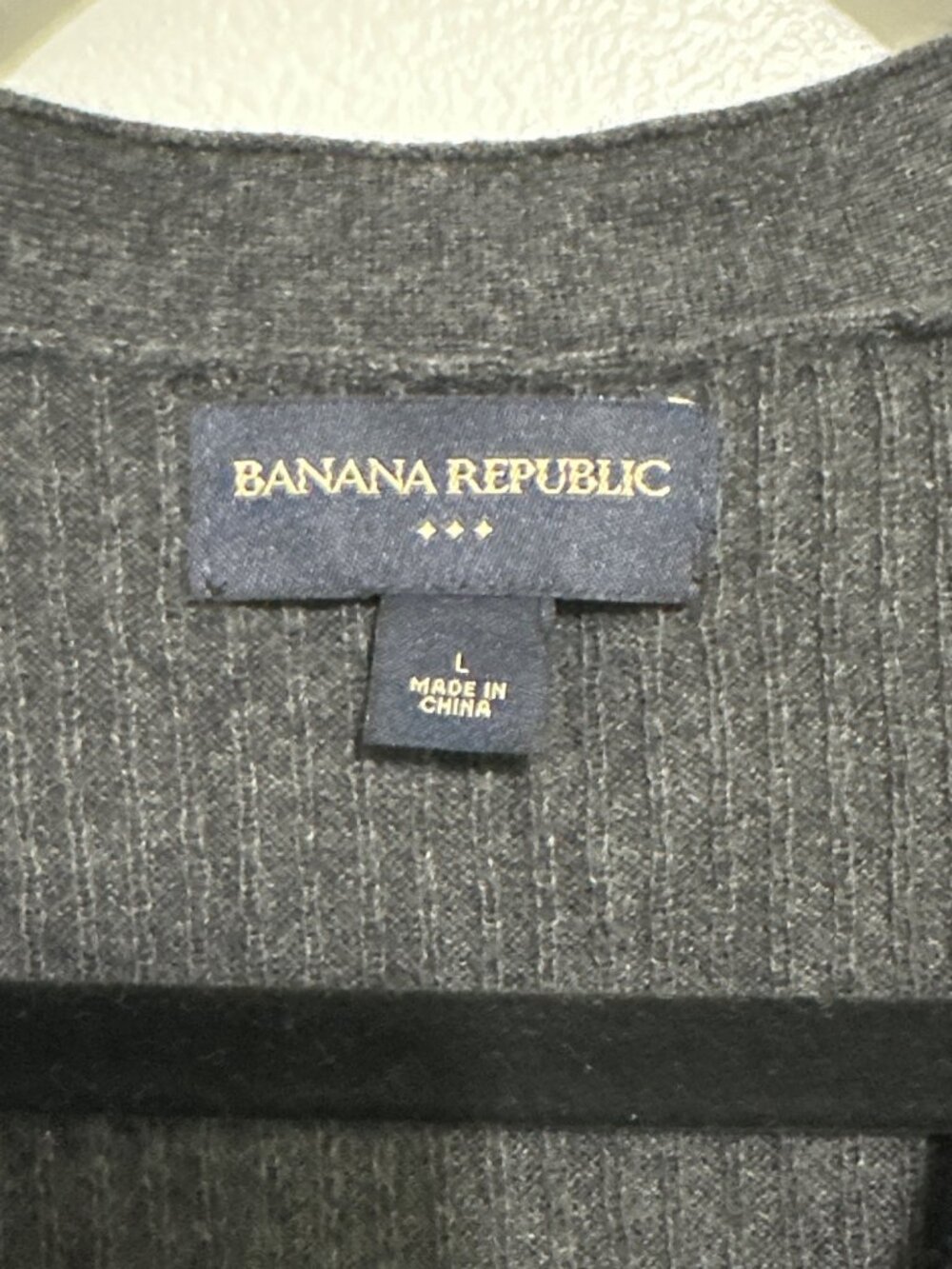 Banana Republic Mens Gray Wool Blend Sleeveless Cardigan Vest L - Picture 3 of 6